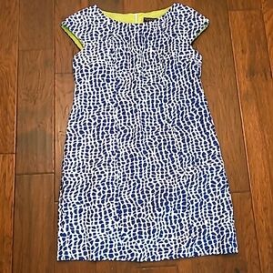 Signature by Robbie Bee royal blue & white giraffe print dress size 14